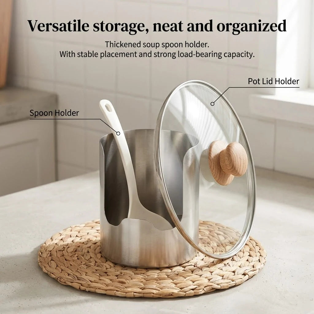 Utensil Holder Stainless Steel Vertical Space-Saving Design