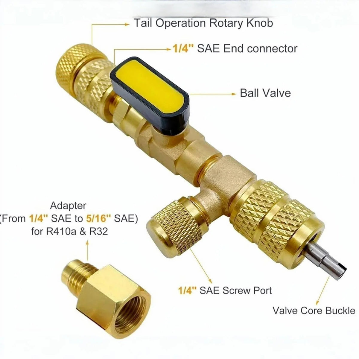 Valve Core Removal Tool Dual-Port Heavy-Duty Metal & Precision Threads