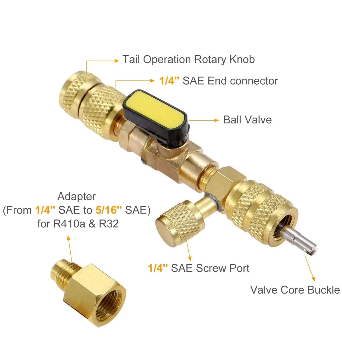 Valve Core Removal Tool Dual-Port Heavy-Duty Metal & Precision Threads
