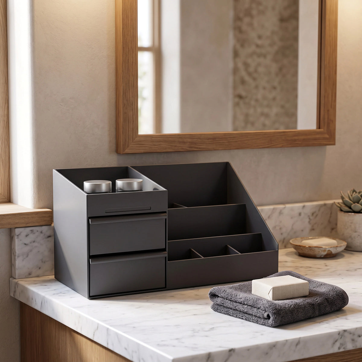 Vanity Bottle Organizer Individual Compartments Stable Base