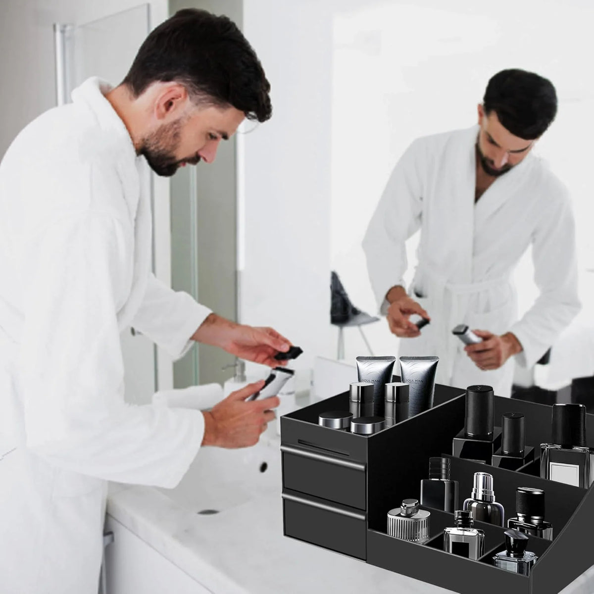 Vanity Bottle Organizer Individual Compartments Stable Base