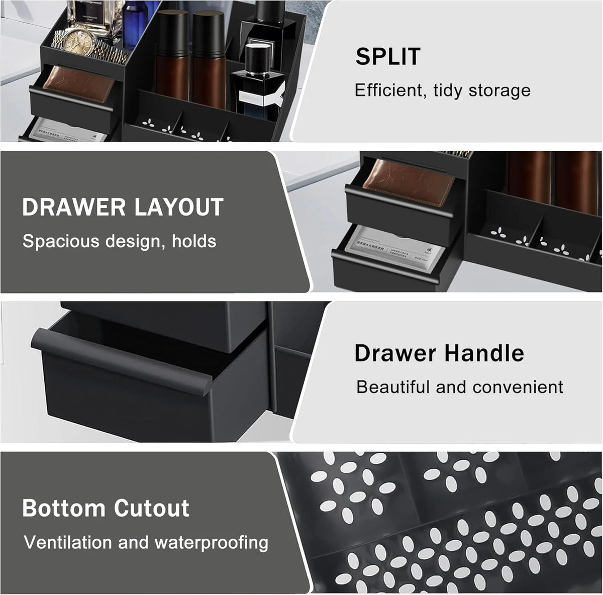 Vanity Bottle Organizer Individual Compartments Stable Base