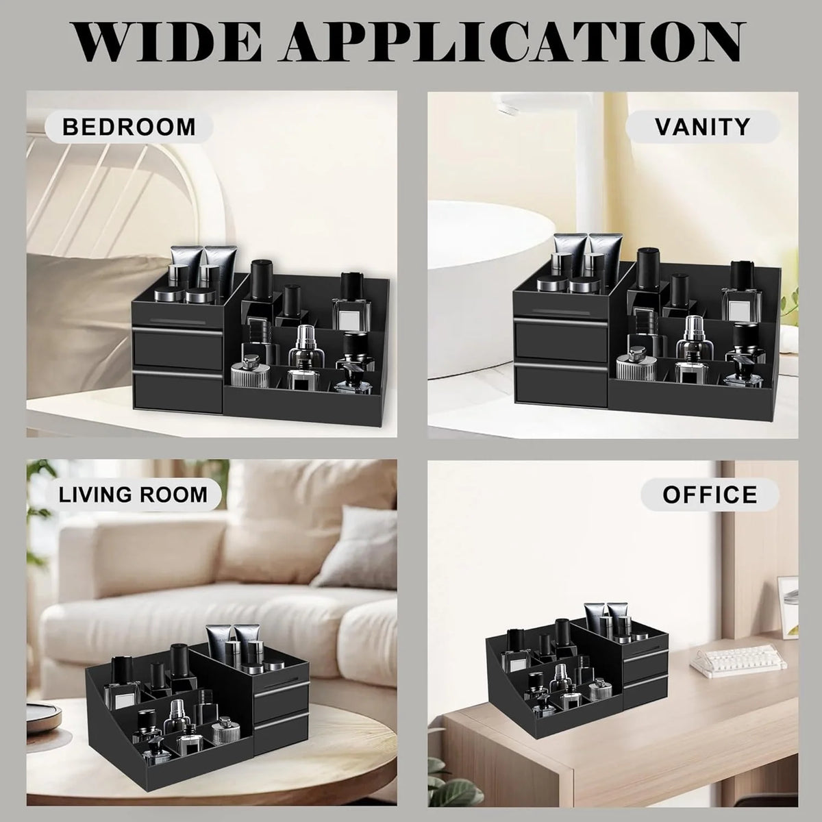 Vanity Bottle Organizer Individual Compartments Stable Base
