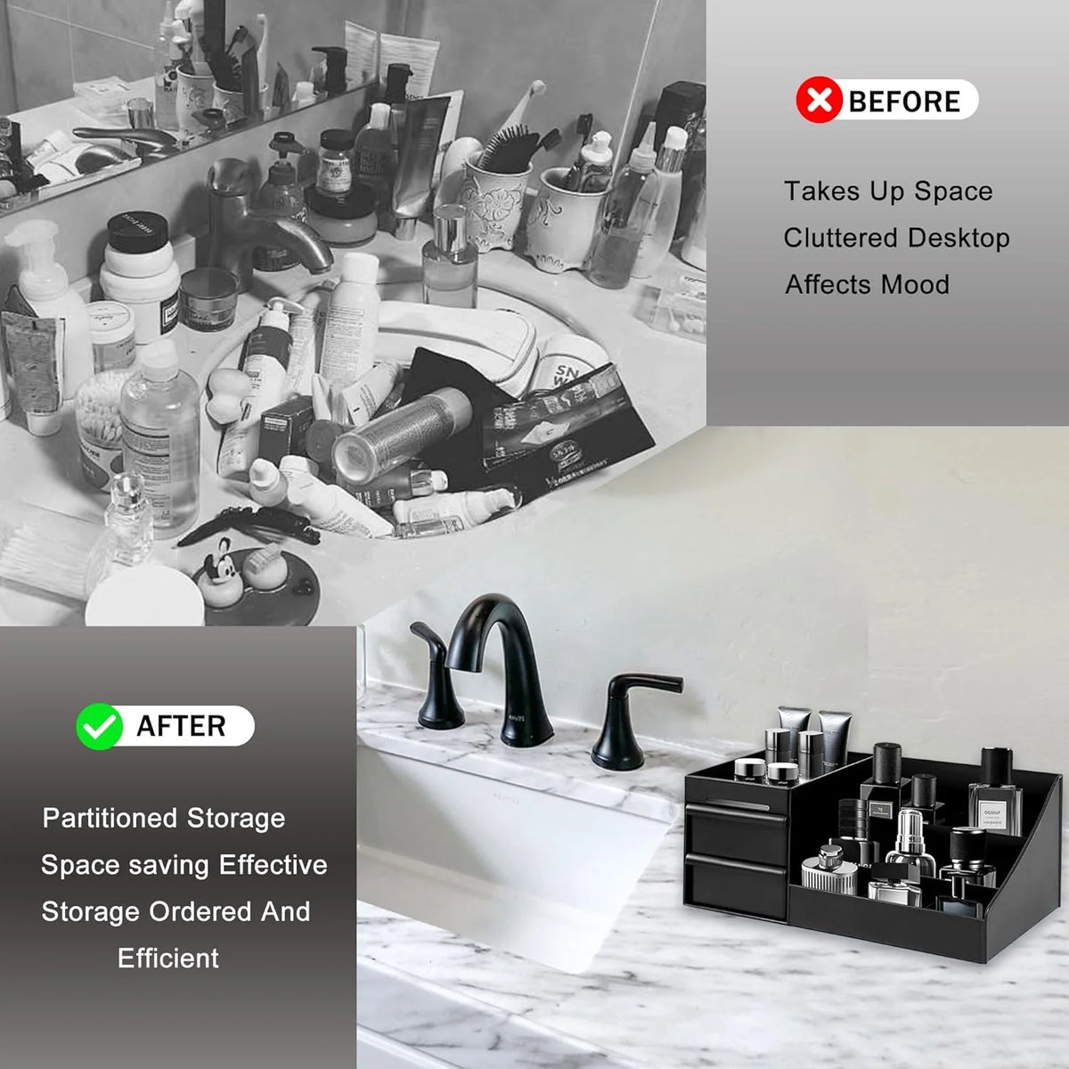Vanity Bottle Organizer Individual Compartments Stable Base