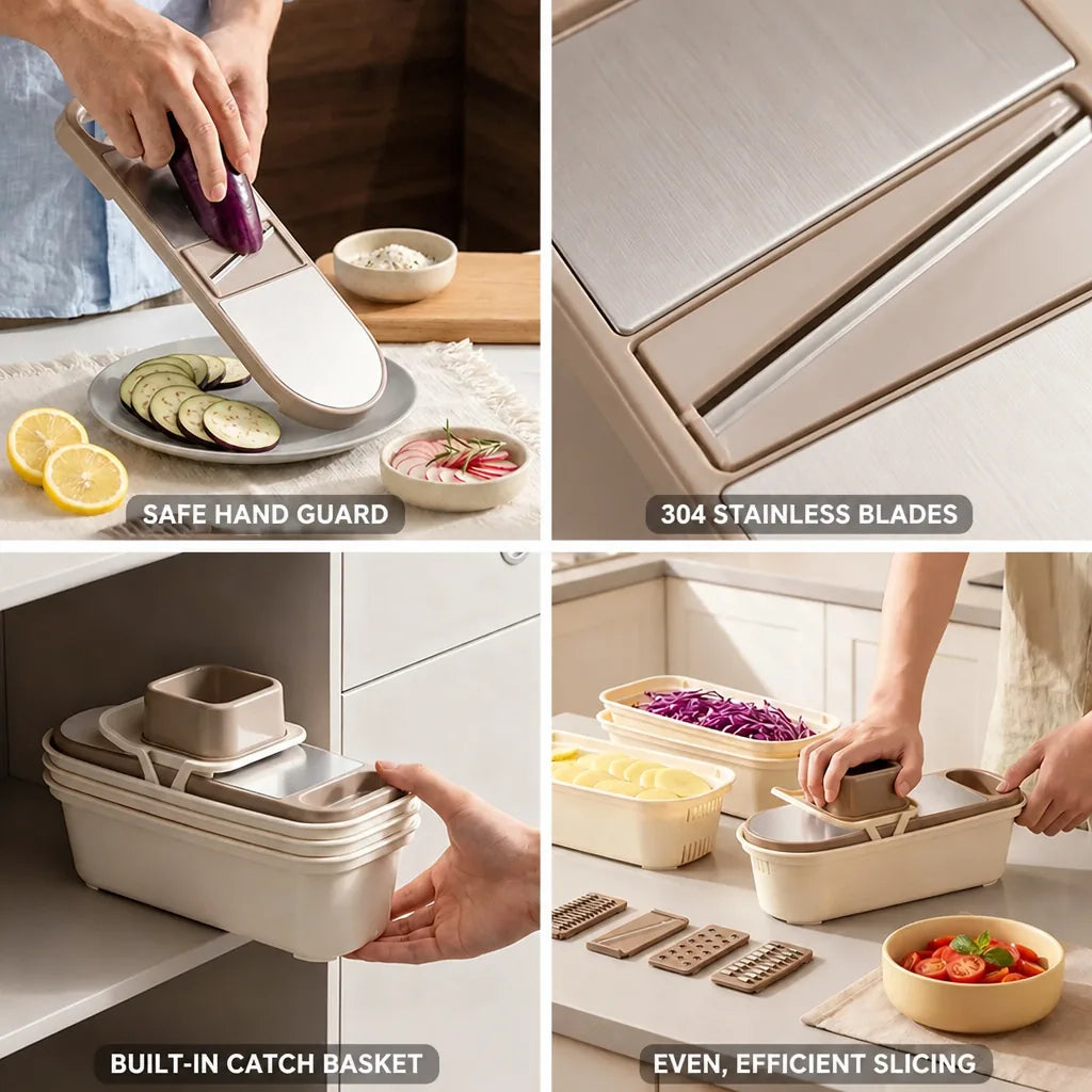 Vegetable Cutter Elevated Hand Guard 304 Stainless Steel Blades