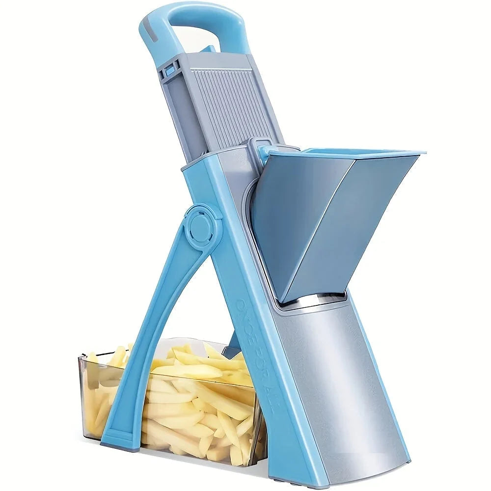 Vegetable Mandoline Slicer Adjustable Stainless Steel Blade Collection Bowl