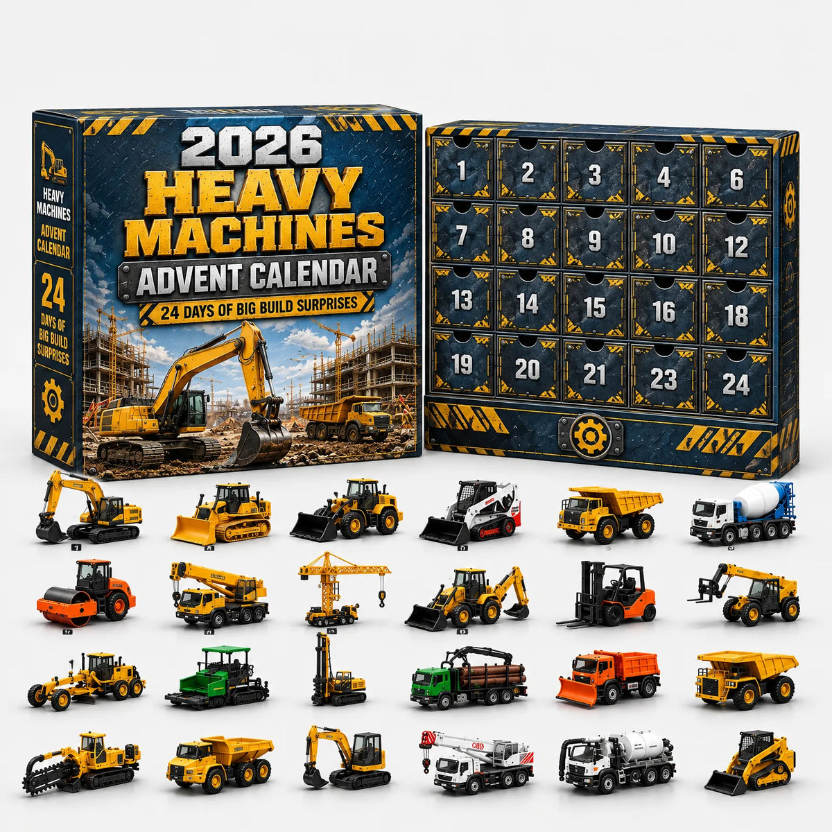 Vehicle Advent Calendar 24 Cast Metal Vehicles Reusable Drawers