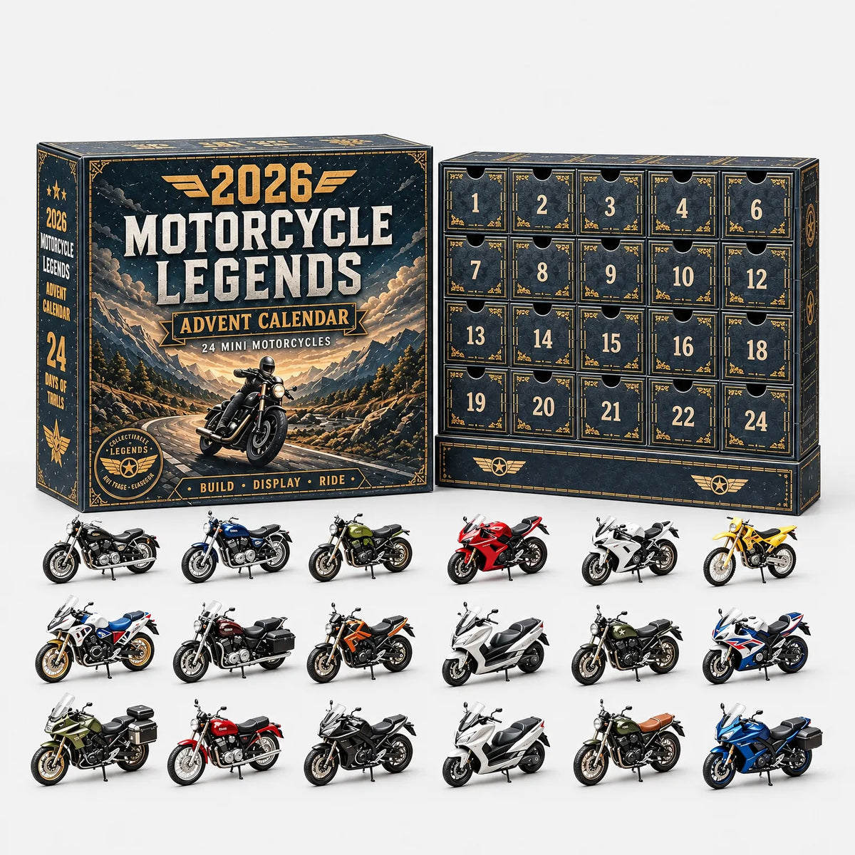 Vehicle Advent Calendar 24 Cast Metal Vehicles Reusable Drawers