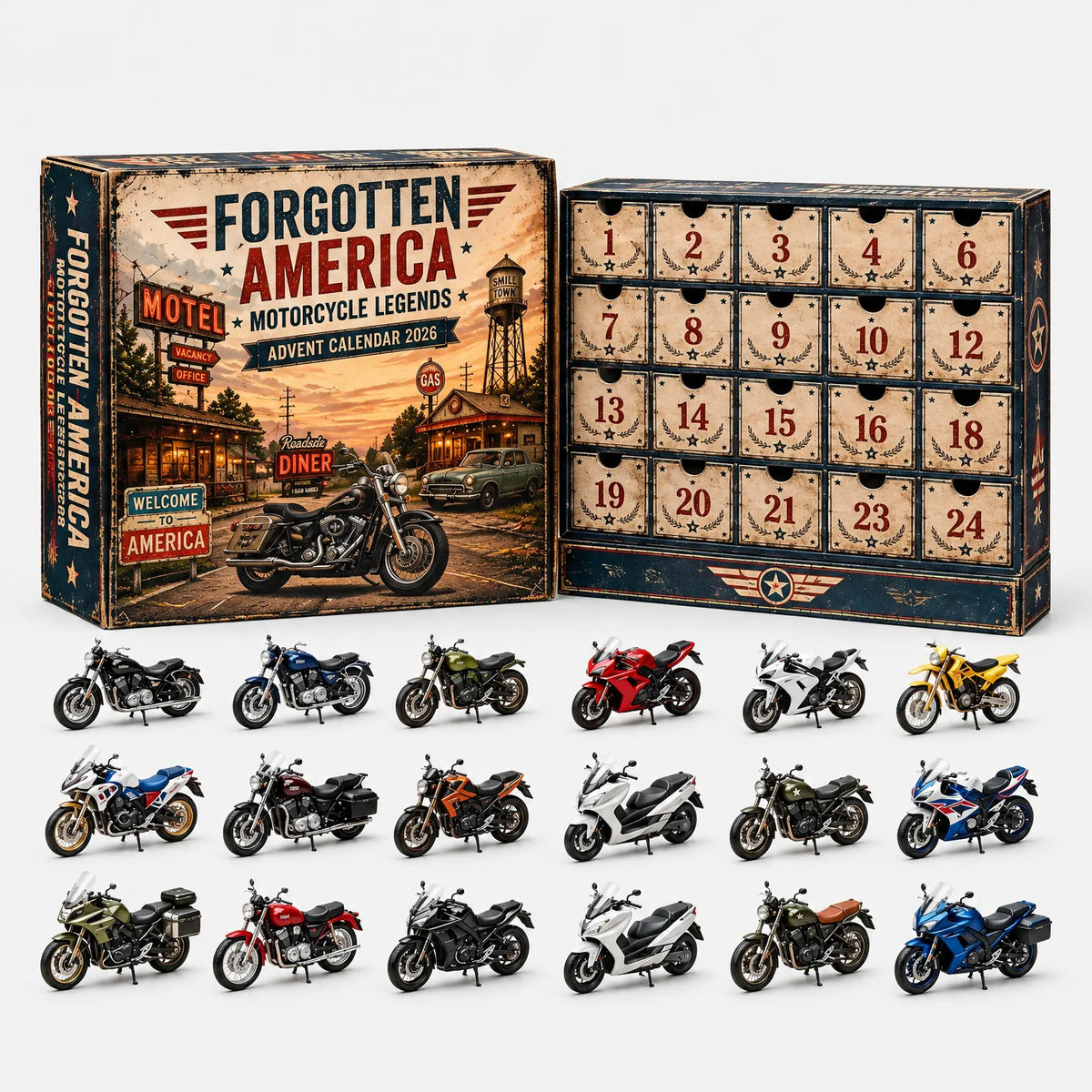 Vehicle Advent Calendar 24 Cast Metal Vehicles Reusable Drawers