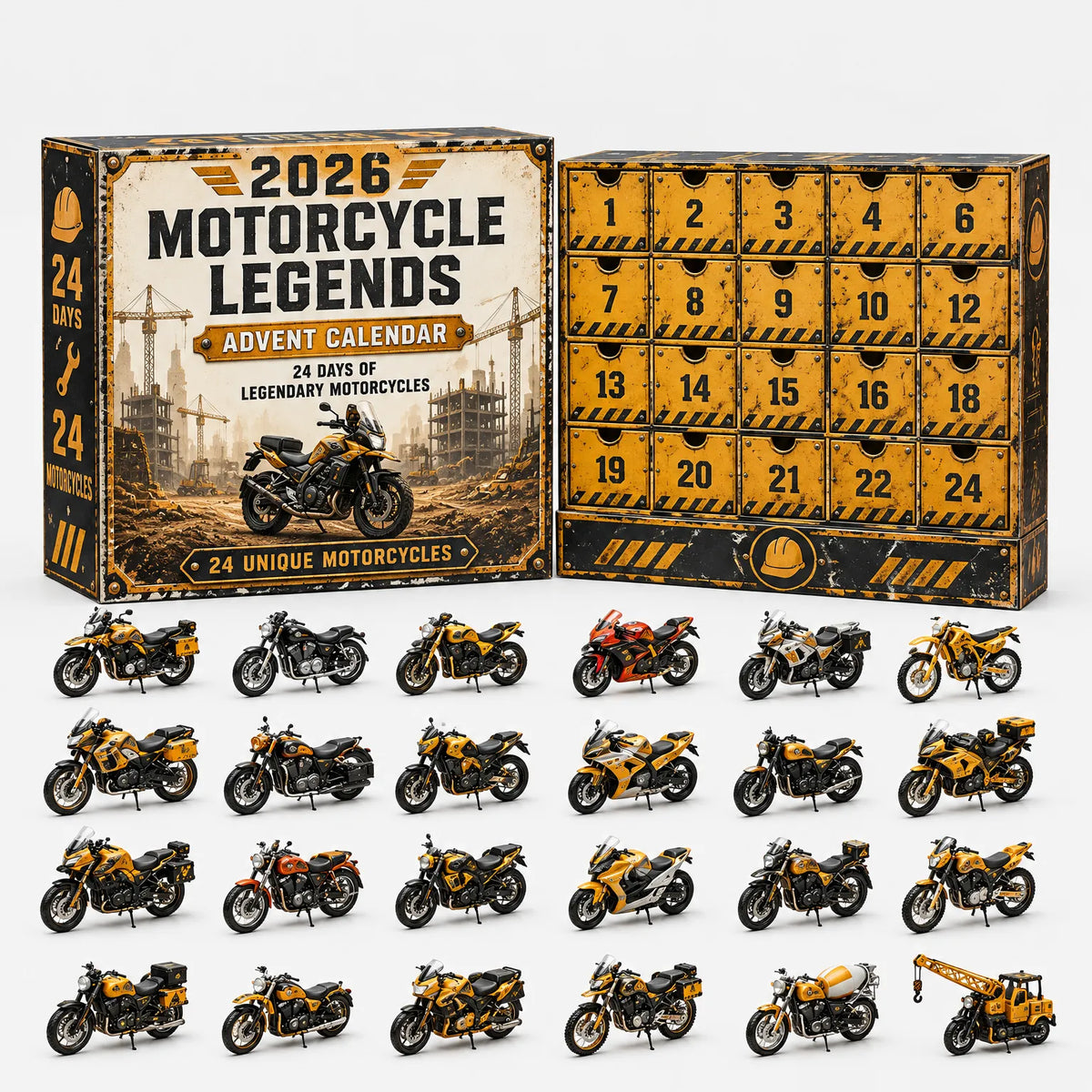 Vehicle Advent Calendar 24 Cast Metal Vehicles Reusable Drawers