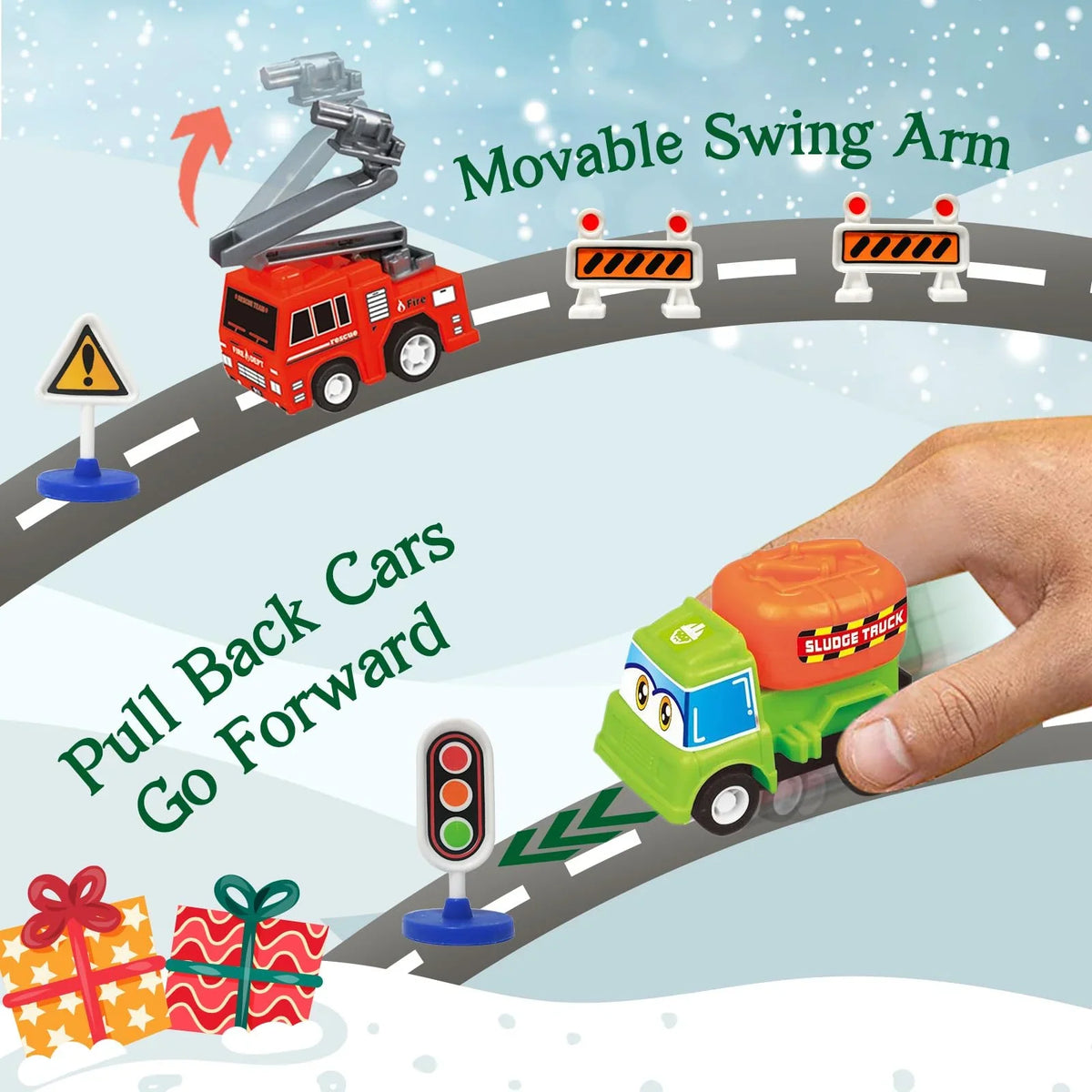 Vehicle Advent Calendar 24 Doors Pull-Back Vehicles
