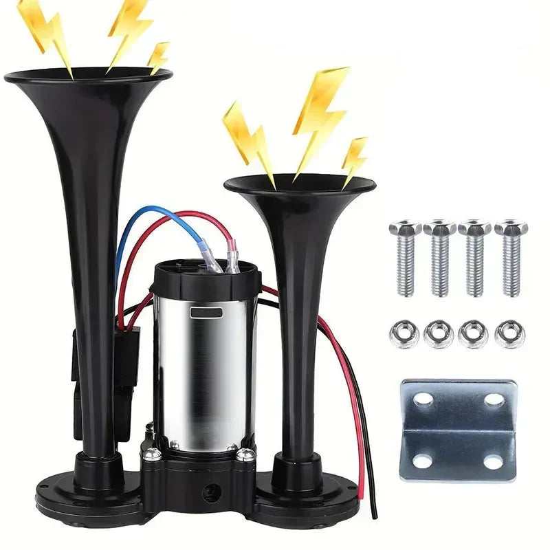 Vehicle Air Horn Dual 130 dB Automatic Compressor 12V