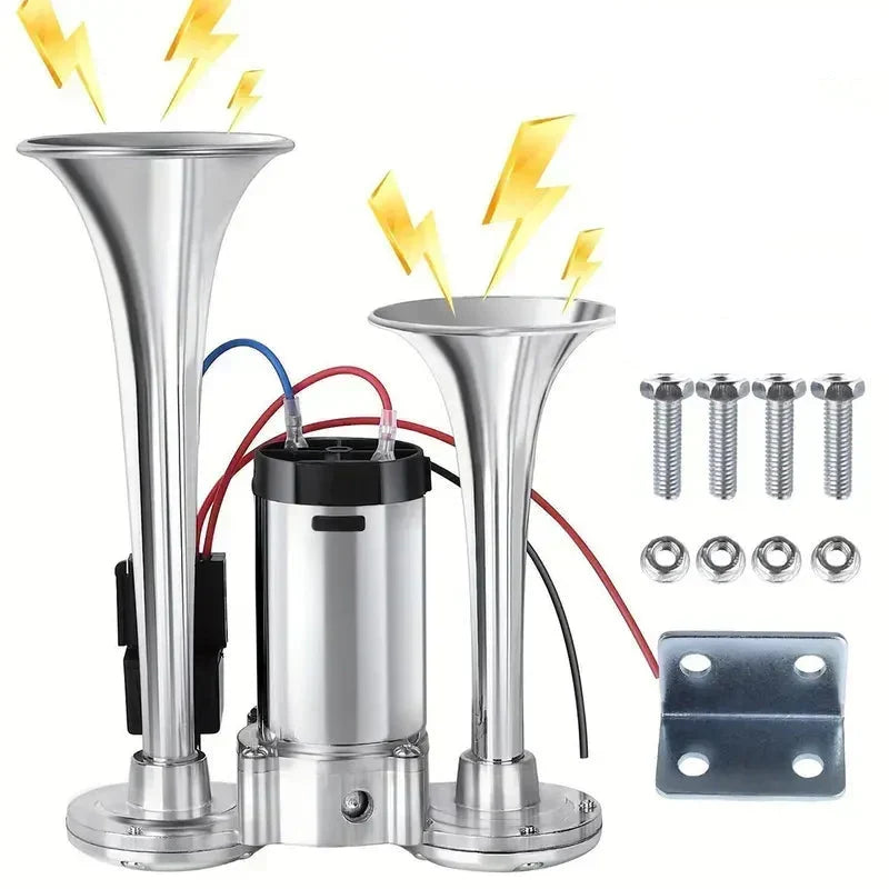 Vehicle Air Horn Dual 130 dB Automatic Compressor 12V