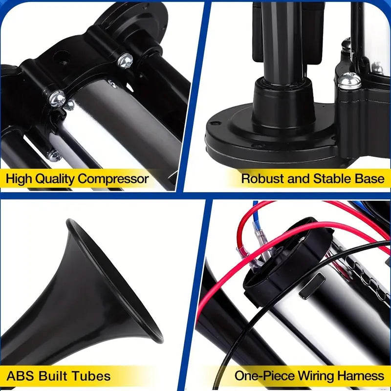 Vehicle Air Horn Dual 130 dB Automatic Compressor 12V