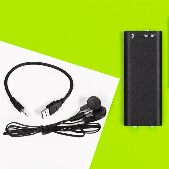 Voice Recorder Voice-Activated Compact Plug-and-Play Recording