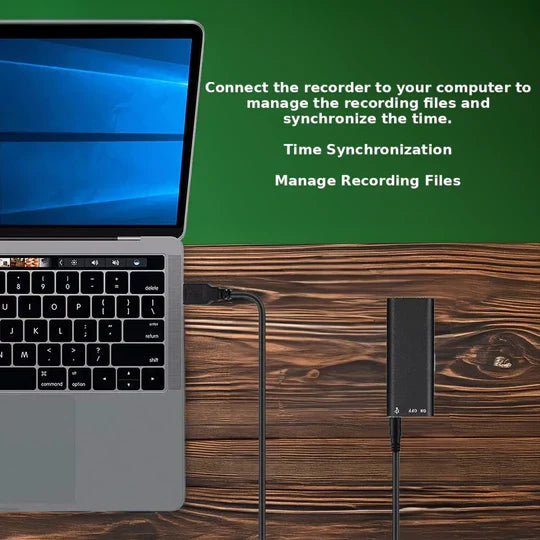 Voice Recorder Voice-Activated Compact Plug-and-Play Recording