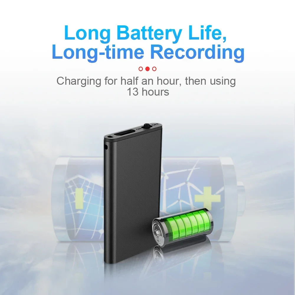 Voice Recorder Voice-Activated Magnetic Mount 8GB Storage