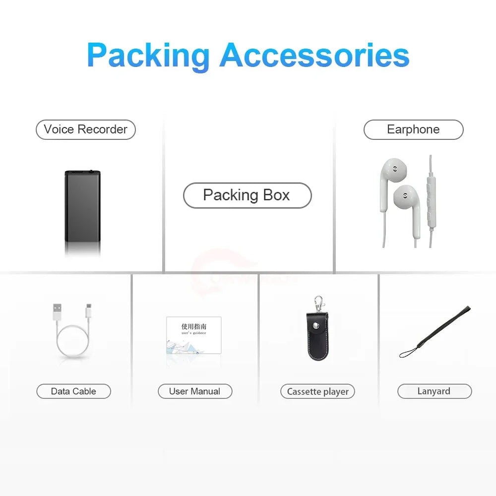 Voice Recorder Voice-Activated Magnetic Mount 8GB Storage