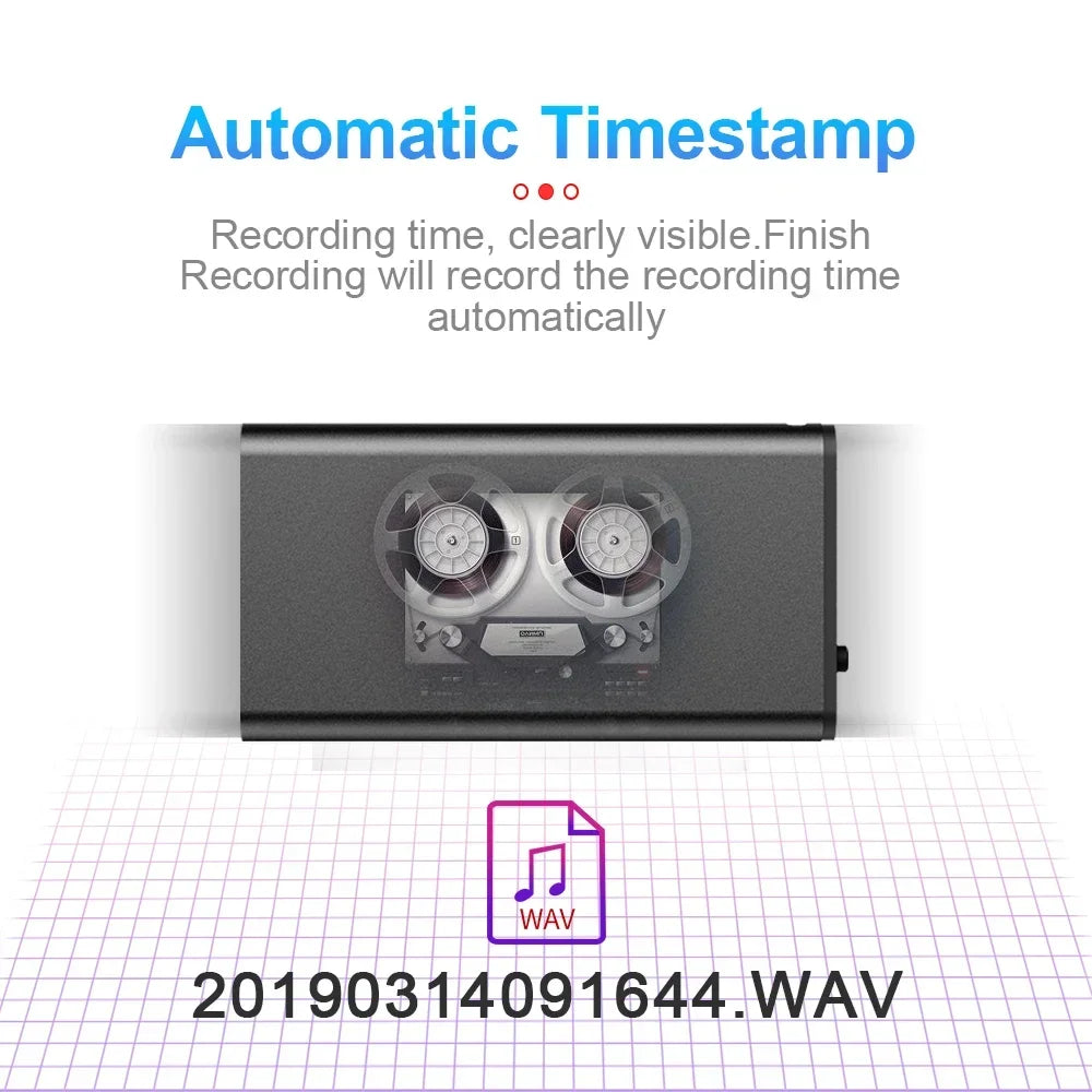 Voice Recorder Voice-Activated Magnetic Mount 8GB Storage