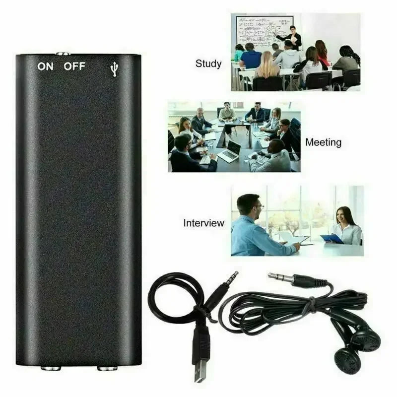 Voice Recorder Voice-Activated Magnetic Mount 8GB Storage