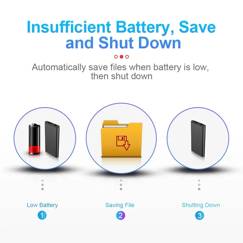 Voice Recorder Voice-Activated Magnetic Mount 8GB Storage