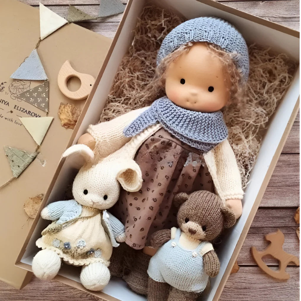 Waldorf Doll Cotton Exterior Wool Filling 13.8 Inch
