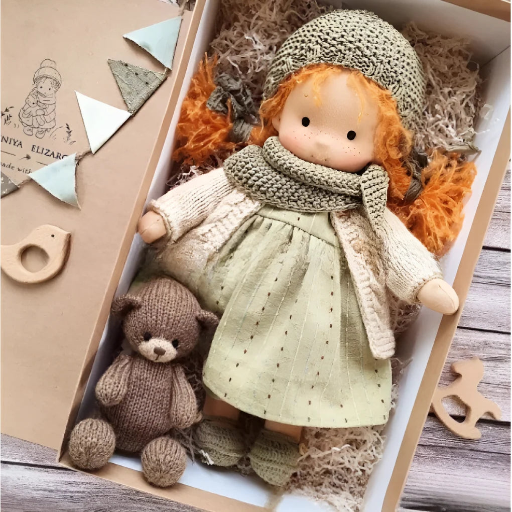 Waldorf Doll Cotton Exterior Wool Filling 13.8 Inch