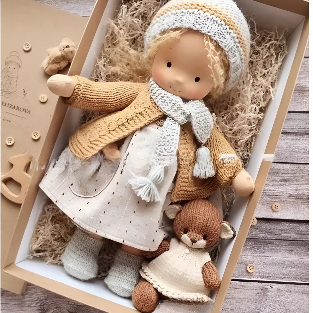 Waldorf Doll Cotton Exterior Wool Filling 13.8 Inch
