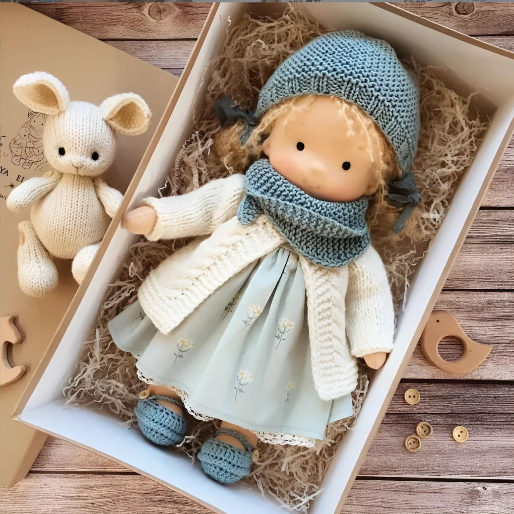 Waldorf Doll Cotton Exterior Wool Filling 13.8 Inch