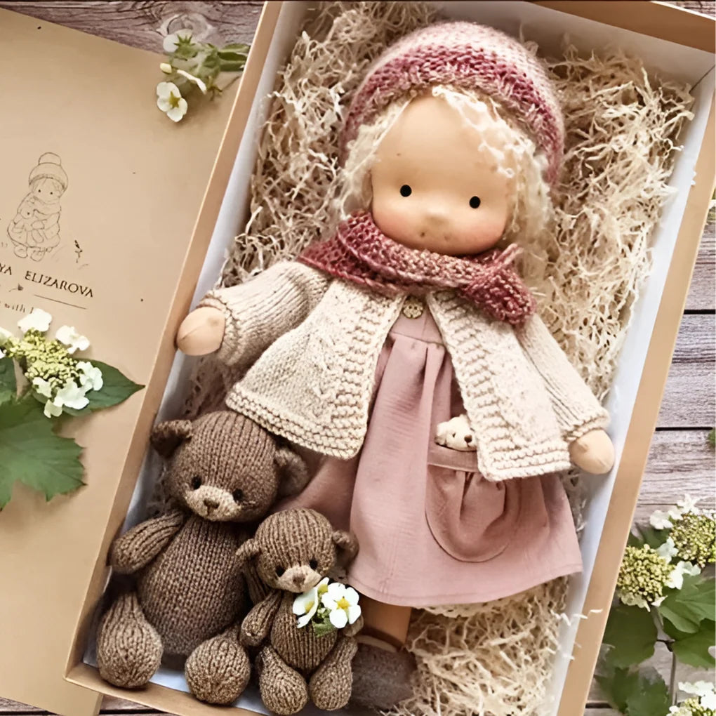 Waldorf Doll Cotton Exterior Wool Filling 13.8 Inch