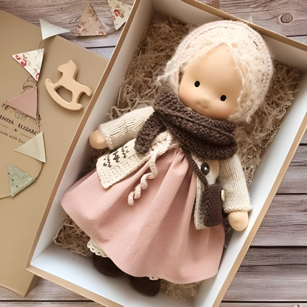 Waldorf Doll Cotton Exterior Wool Filling 13.8 Inch