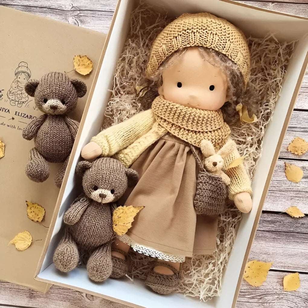 Waldorf Doll Cotton Exterior Wool Filling 13.8 Inch