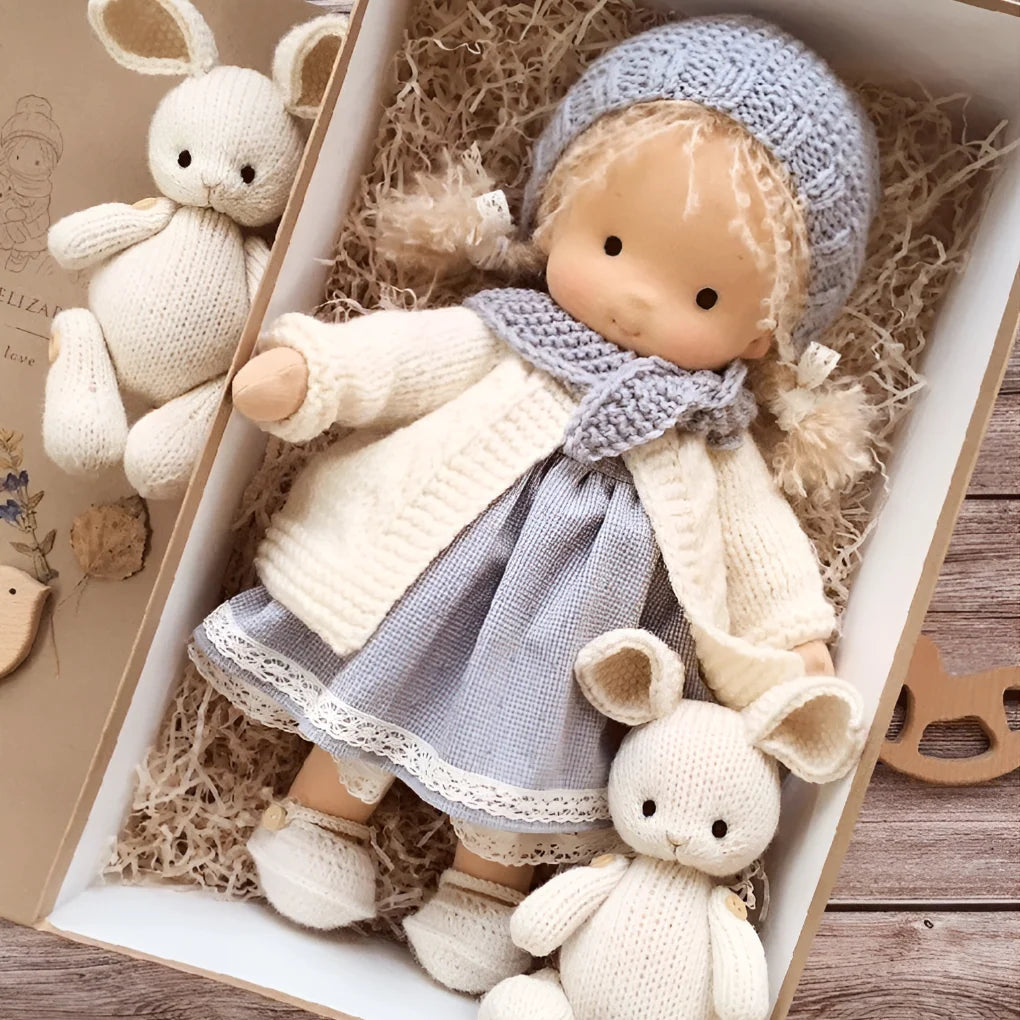 Waldorf Doll Cotton Exterior Wool Filling 13.8 Inch