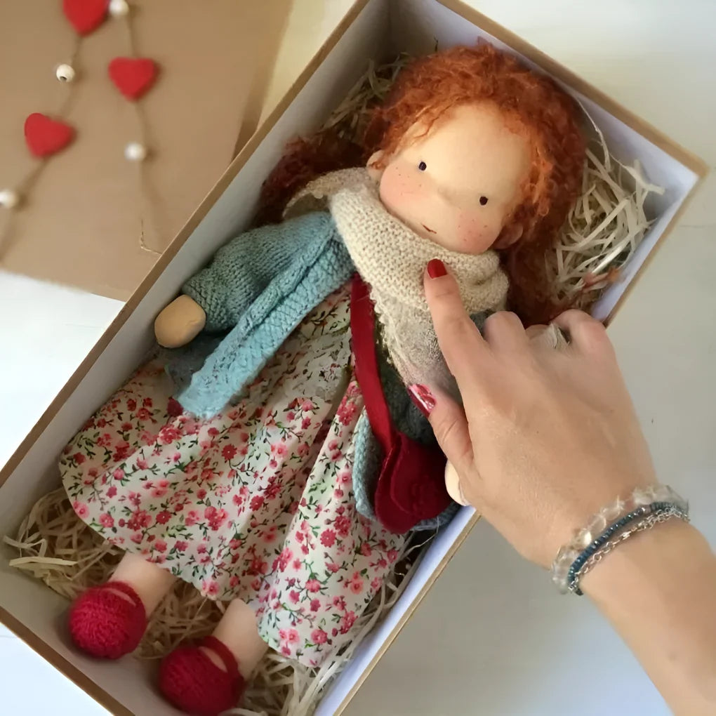 Waldorf Doll Cotton Exterior Wool Filling 13.8 Inch