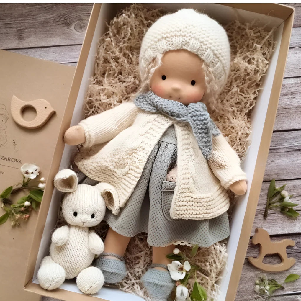 Waldorf Doll Cotton Exterior Wool Filling 13.8 Inch
