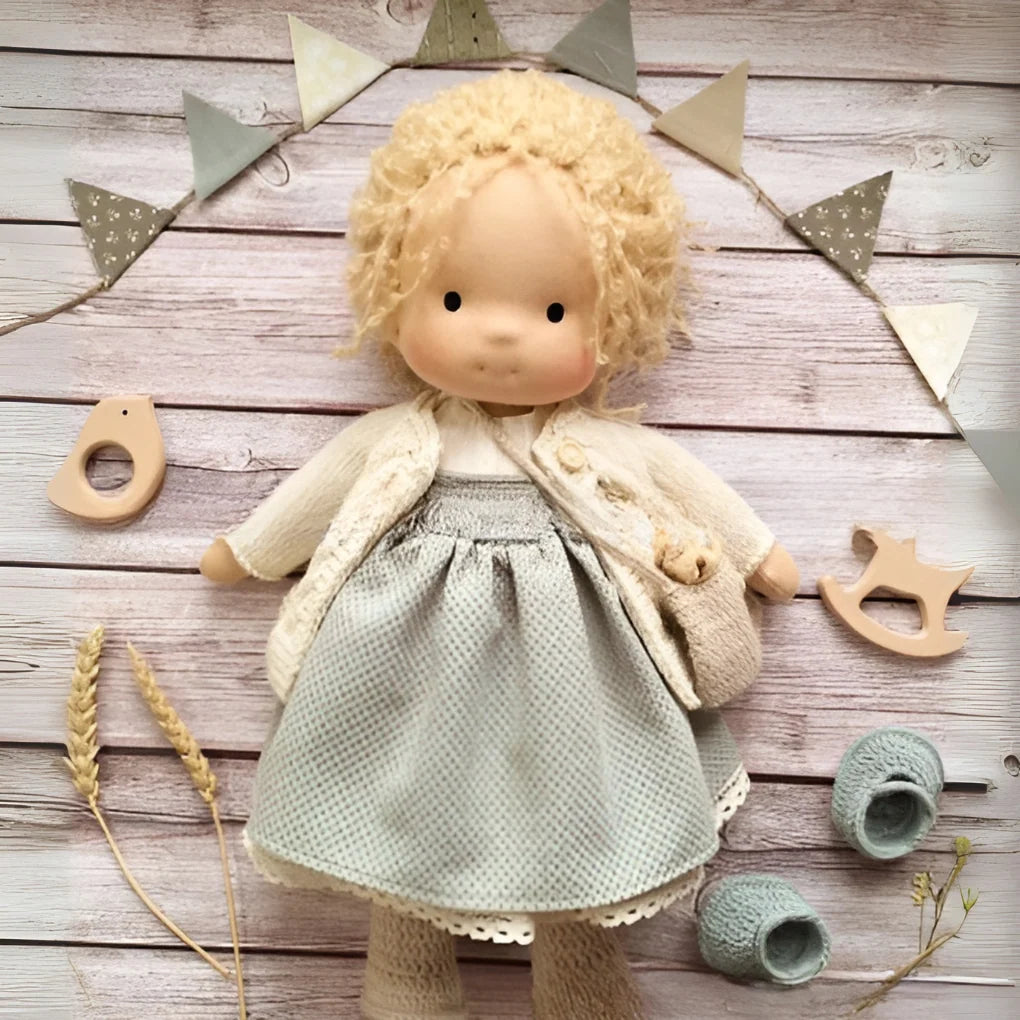 Waldorf Doll Cotton Exterior Wool Filling 13.8 Inch
