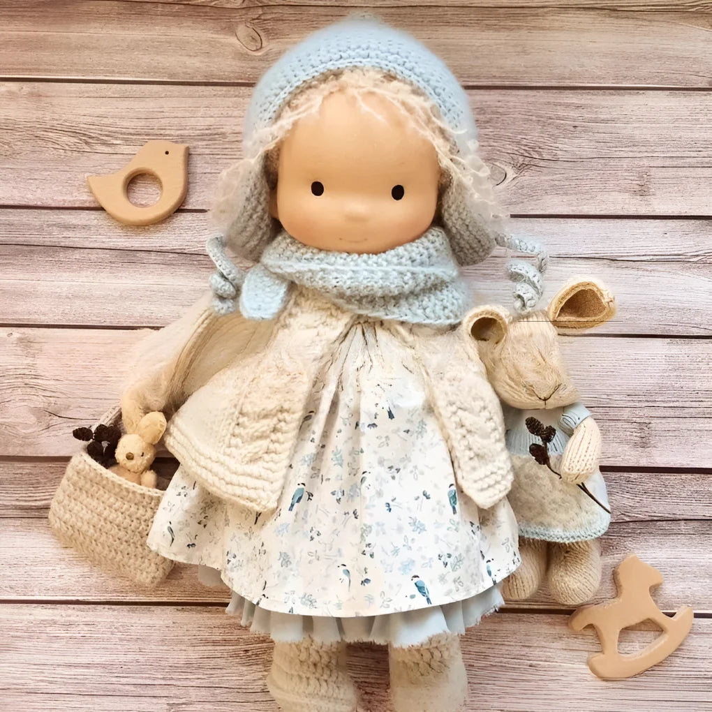 Waldorf Doll Cotton Exterior Wool Filling 13.8 Inch