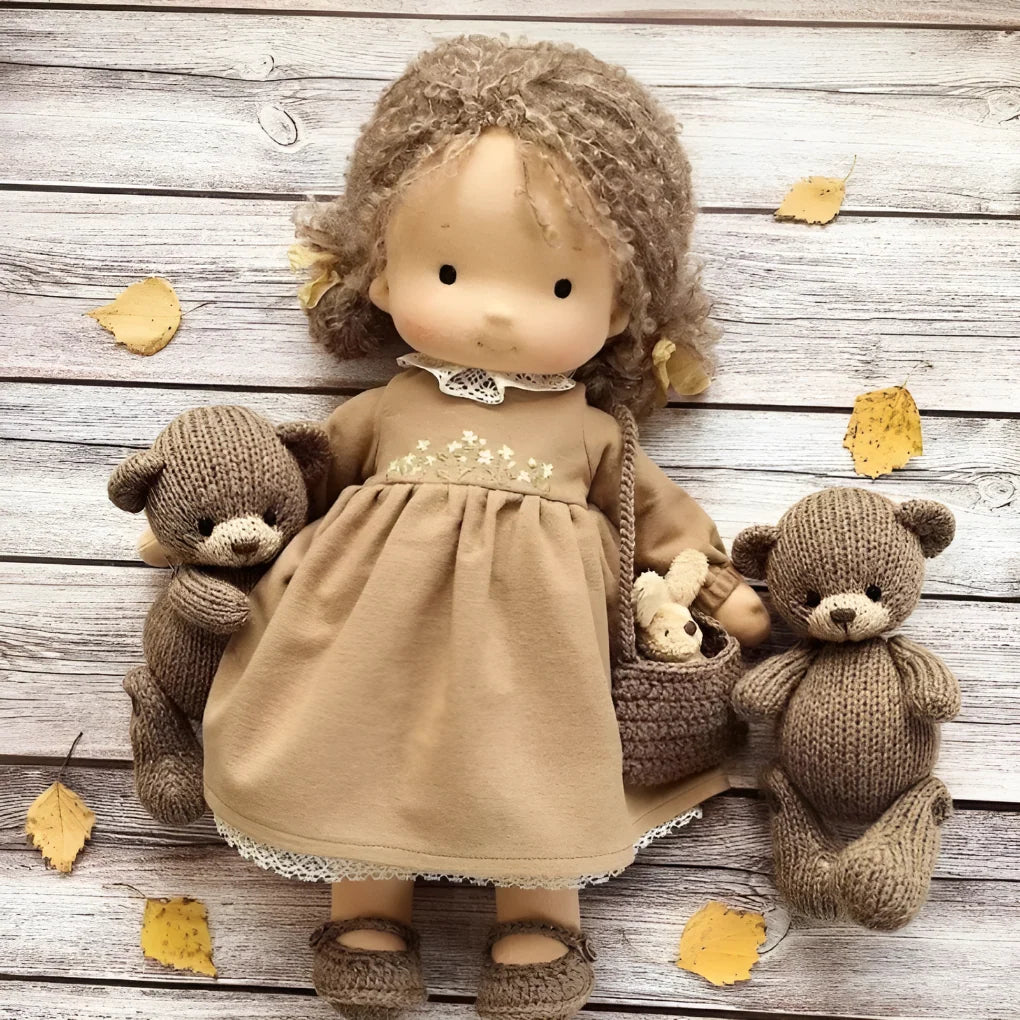 Waldorf Doll Cotton Exterior Wool Filling 13.8 Inch
