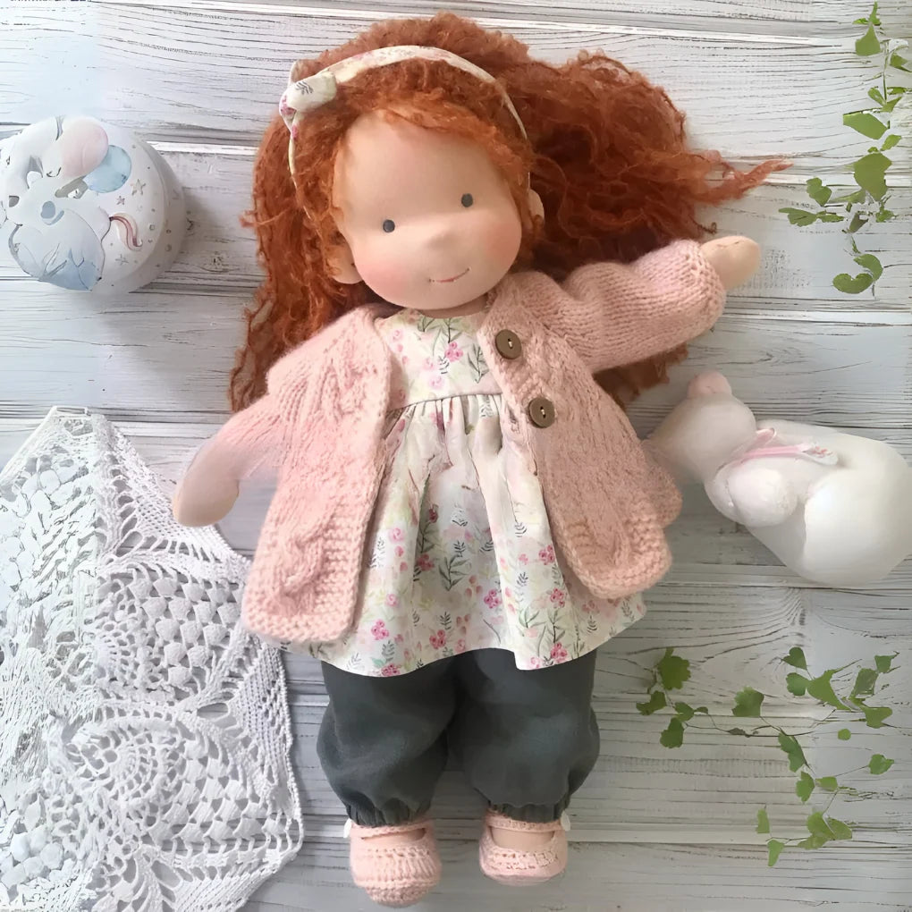 Waldorf Doll Cotton Exterior Wool Filling 13.8 Inch