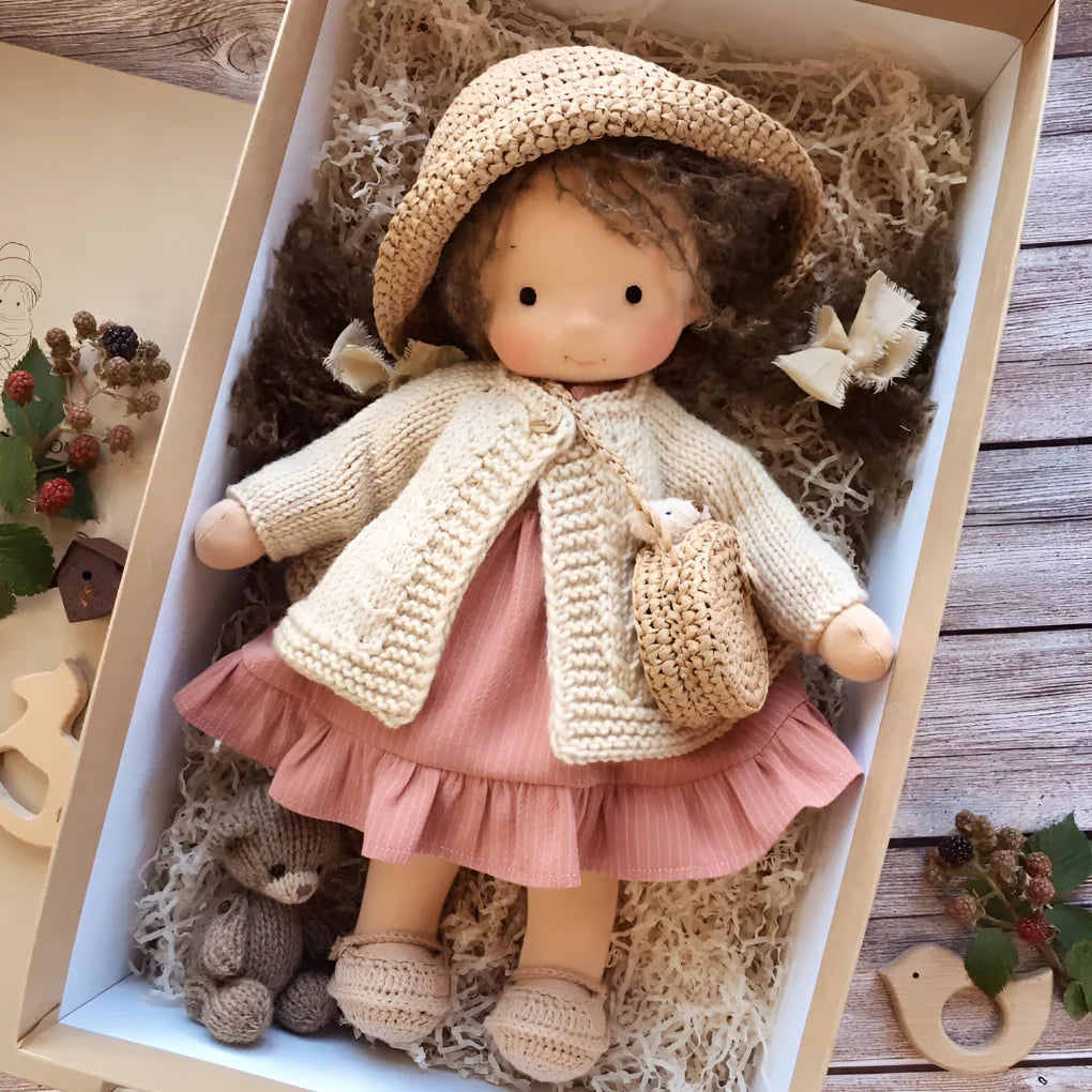 Waldorf Doll Cotton Exterior Wool Filling 13.8 Inch