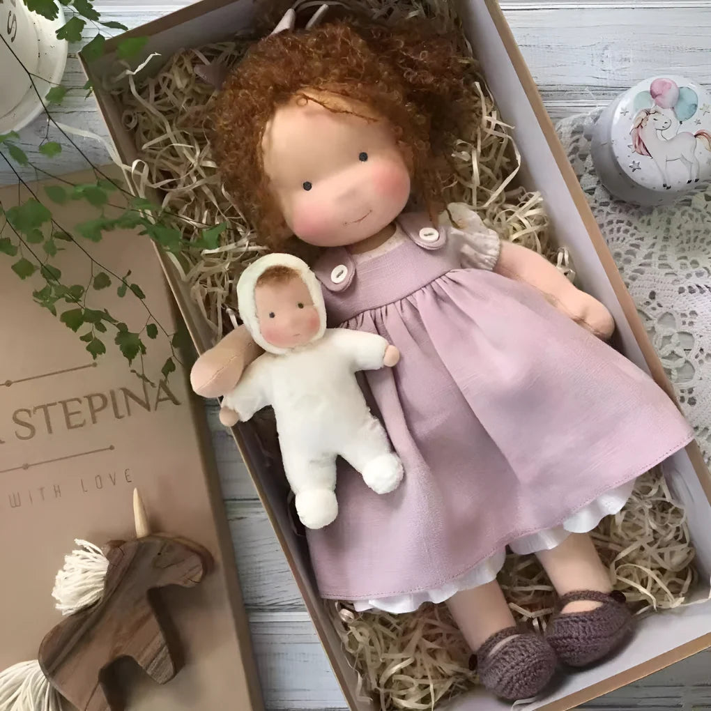 Waldorf Doll Cotton Exterior Wool Filling 13.8 Inch