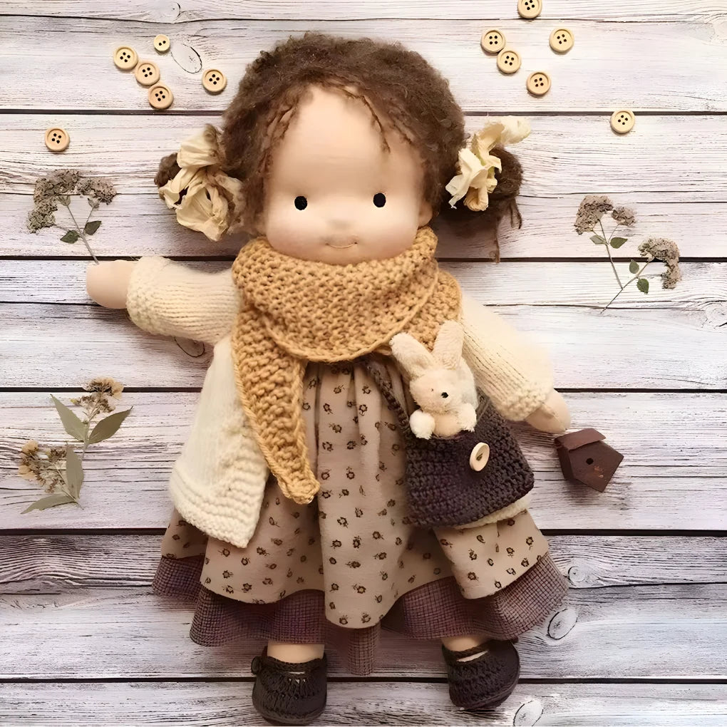 Waldorf Doll Cotton Exterior Wool Filling 13.8 Inch