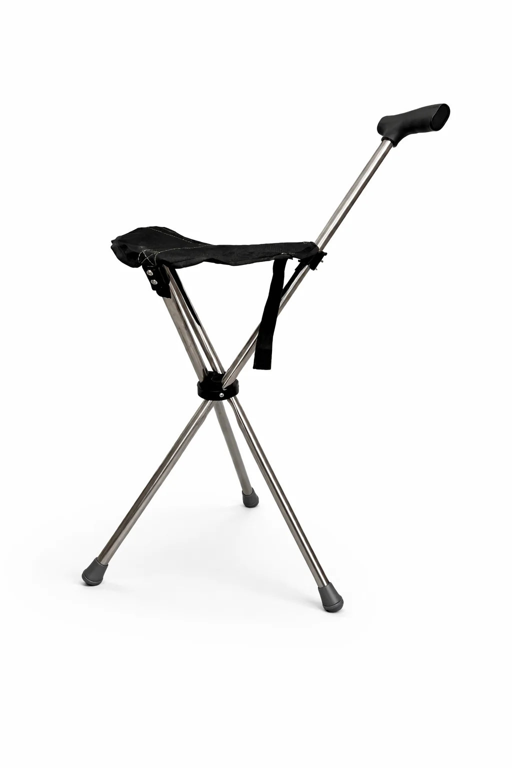 Walking Cane With Seat Foldable Stainless Steel Frame