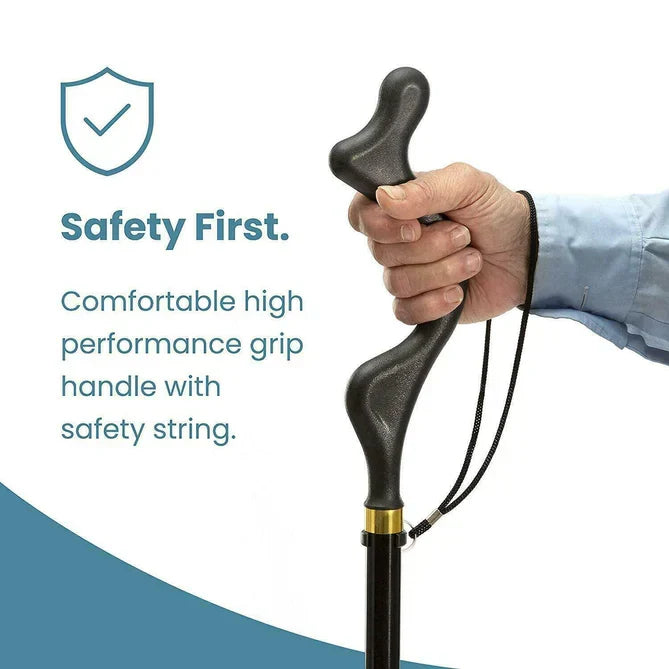 Walking Stick Adjustable Aluminum Ergonomic Grip 360-Degree Rotating Tip
