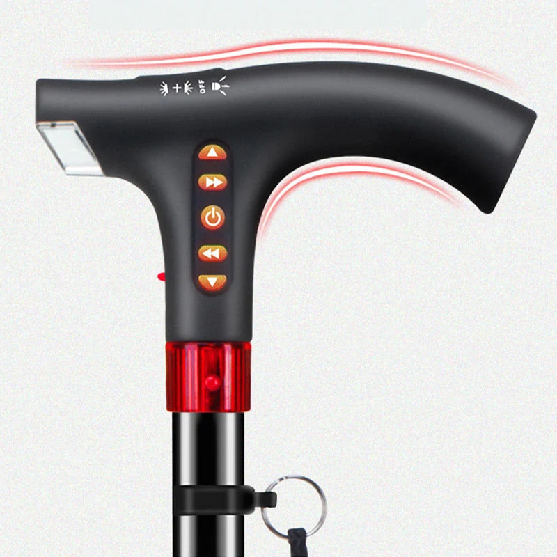 Walking Stick Adjustable Collapsible LED Flashlight & Radio