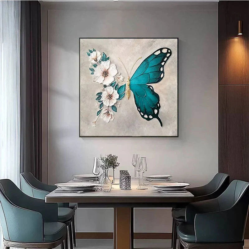 Wall Art 3D Gold Butterfly Floral Design With Mounting Hardware