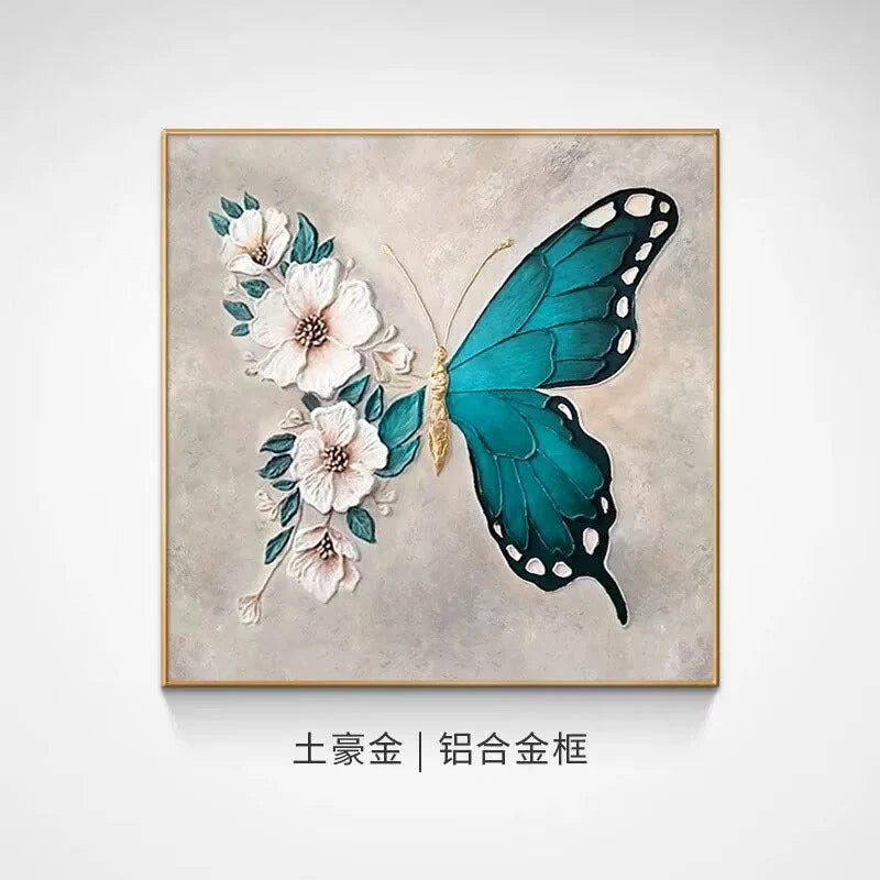 Wall Art 3D Gold Butterfly Floral Design With Mounting Hardware