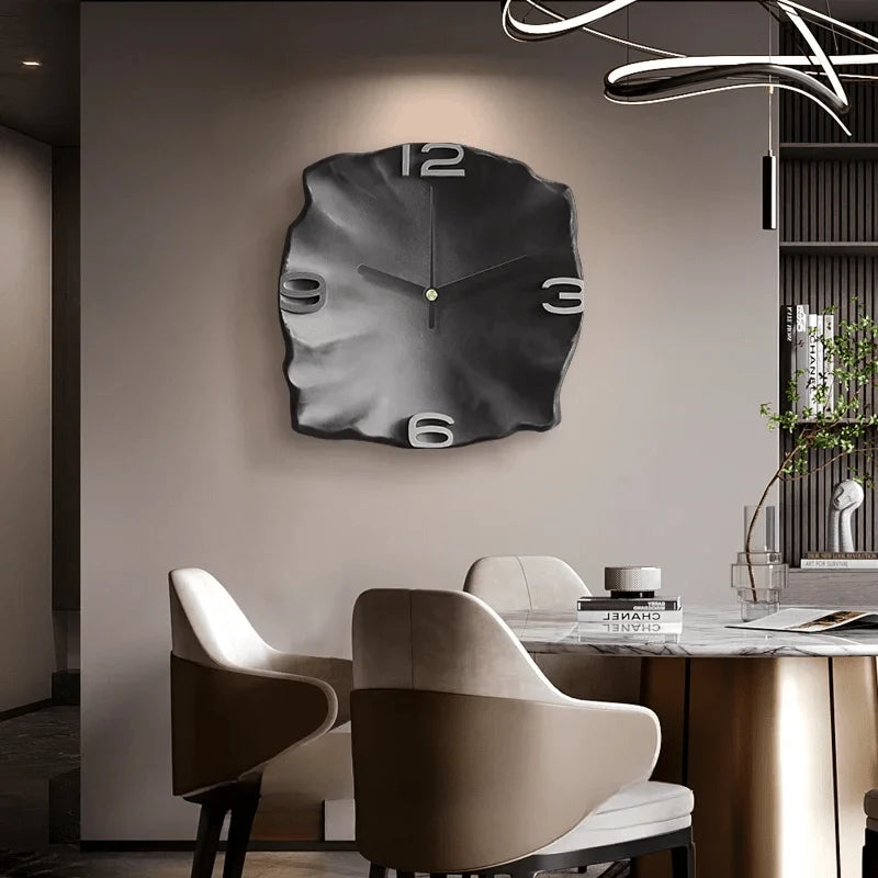 Wall Clock 3D Sandstone-Effect Relief Silent Quartz Movement