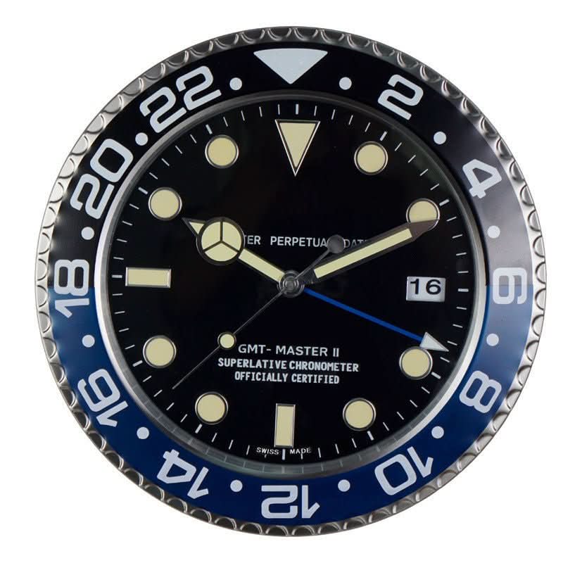 Wall Clock Brushed Stainless Steel Silent Quartz Luminous Hands