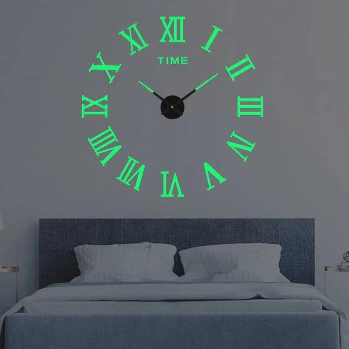 Wall Clock Frameless 3D Acrylic Numerals Silent Quartz